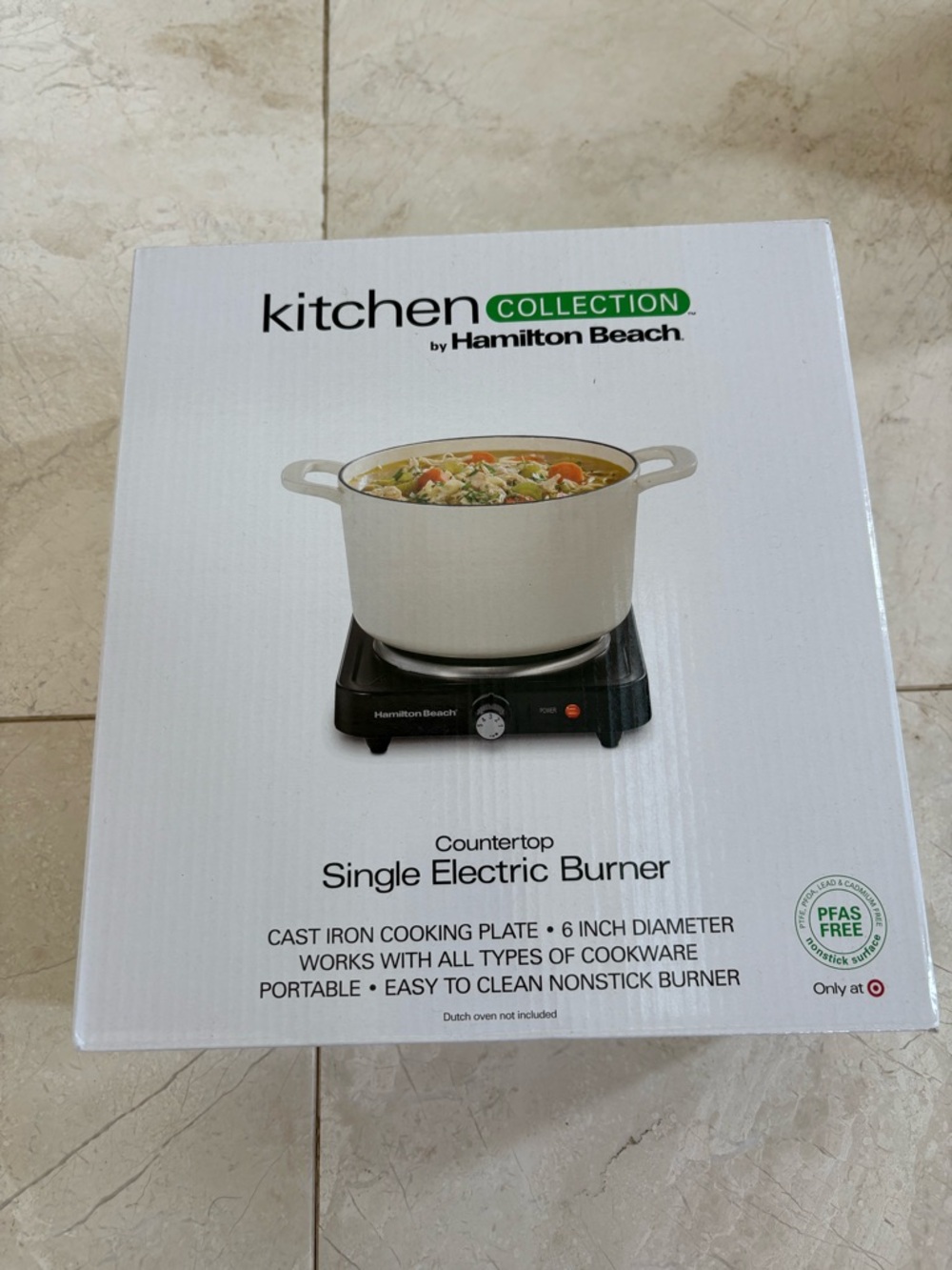 Hamilton Beach Black and White Single Electric Countertop Burner